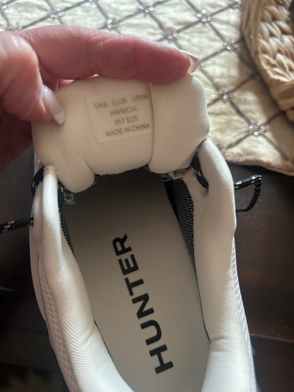Hunter womens Nicia Beige and Black Trail Sneakers - Picture 3 of 5